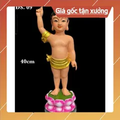 Tượng  Phật  Đản Sanh Vẻ Màu composite nhiều size