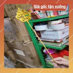 Cây tích  trượng ngày địa tạng 30cm - 40cm mạ vàng composite