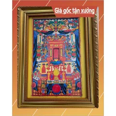 Khung Tranh 5 Ông Phật Xiêm mẫu xưa cổ+ khung