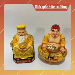 Bộ Tượng 2 Ông Thần Tài Và Thổ Địa Nhiều Size Nhựa Composite CÓ HOẢ TỐC
