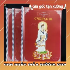 Vở Chép Tay Chú Đại Bi A4  có in chữ mờ có và hình Bồ Tát Quán Âm