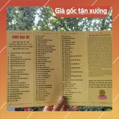 COMBO 10 TỜ CHÚ ĐẠI BI MÃN NGUYỆN TÂM ĐÀ RA NI A4 ÉP PLASTICS CỨNG KO GẬP