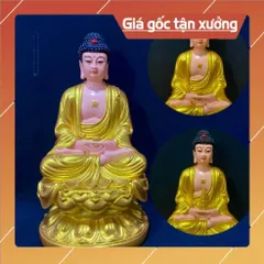 Tượng Dược Sư Ngồi 30cm Nhựa Composite VẺ NHỦ VÀNG