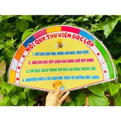 Tờ giấy decal Nội quy thư viện góc lớp quạt a3 30x40