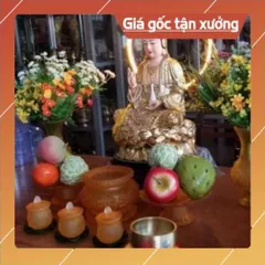 Bình Hoa Thờ Cúng Lưu Ly Vàng - 3 cỡ, hàng cao cấp cực đẹp
