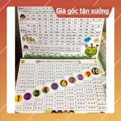 Combo 5 Bảng âm vần kết nối A4 in hai mặt ép plastic mặt sau cộng trừ 10 có hoả tốc