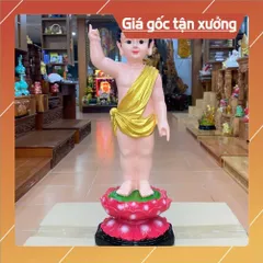 Tôn Tượng Đản Sanh Đứng 58cm Nhựa Composite Màu Vẽ CỰC ĐẸP