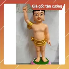 Tượng Đức Phật đản sanh cao 38cm VẺ MÀU COMPOSITE