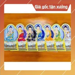 Bộ tranh bày đàn cúng Thất Phật và ngũ phương 40cm ép plastics