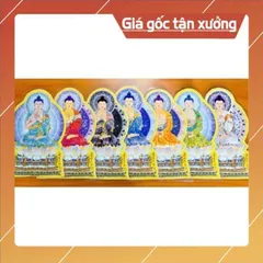 Bộ tranh bày đàn cúng Thất Phật và ngũ phương 40cm ép plastics