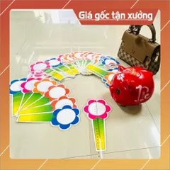Sét 10 Thẻ hoa cầm tay ghi đáp án, số, dấu, chữ cái... 1 mặt - Cỡ  (10 x 21cm) HOẢ TỐC HCM