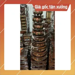 Đôn gỗ - Đế gỗ tròn để tượng Phật, lư hương, bát nhang có hoả tốc