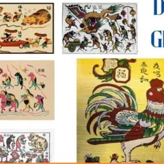 Tranh Đông Hồ ( đám cưới chuột ) tranh có khung. DƯƠNG KHOA SHOP