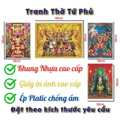 Khung Bộ tranh thờ Tứ Phủ - có khung  có hoả tốc