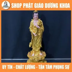 Tôn Tượng Tam Thánh Tây Phương Đứng 40cm Vàng NHỦ ĐẸP