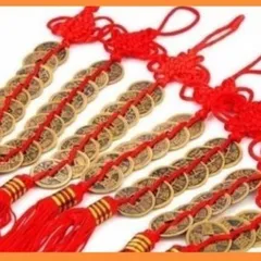 Chuỗi đồng xu Ngũ Đế phong thủy chiêu tài rước lộc may mắn, dây xu ngũ đế - xâu 5 xu  DƯƠNG KHOA SHOP DƯƠNG KHOA SHOP