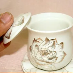 Ly nước thờ cúng bàn thờ hoa sen trắng có 3 cỡ cực đẹp