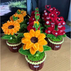 Chậu hoa kẽm nhung mini kèm túi và thiệp.Quà tặng dịp lễ 14/2 8/3 20/10 20/11