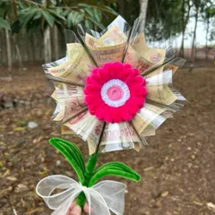 Hoa kẽm nhung handmade. Hoa 8 ống tặng kèm ghim