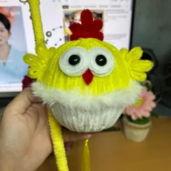 Lồng đèn bé gà kẽm nhung. sản phẩm hoàn chỉnh