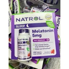Viên, Kẹo hỗ trợ giấc ngủ Natrol Melatonin 5mg _SmallFamily