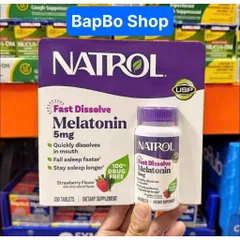 Viên, Kẹo hỗ trợ giấc ngủ Natrol Melatonin 5mg _SmallFamily