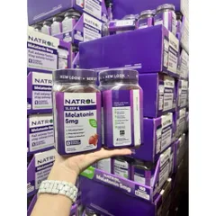 Viên, Kẹo hỗ trợ giấc ngủ Natrol Melatonin 5mg _SmallFamily