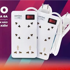 Ổ cắm điện 6 lỗ chéo lõi chịu nhiệt 2200W 6A2 SOPOKA