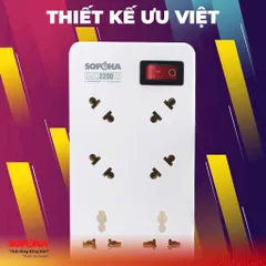Ổ cắm điện 6 lỗ chéo lõi chịu nhiệt 2200W 6A2 SOPOKA