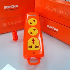 Ổ cắm điện SOPOKA lõi sứ chống cháy siêu chịu tải 6000W , Ổ cắm không dây 3 , 4 , 6 cửa đa năng