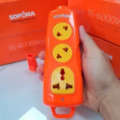 Ổ cắm điện SOPOKA lõi sứ chống cháy siêu chịu tải 6000W , Ổ cắm không dây 3 , 4 , 6 cửa đa năng