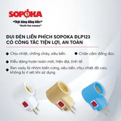Đui Đèn Liền Phích ĐLP SOPOKA - Công Tắc Tiện Lợi, An Toàn - Chịu Nhiệt, Chống Cháy, Chống Vỡ