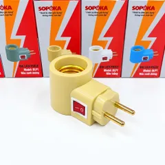 Đui Đèn Liền Phích ĐLP SOPOKA - Công Tắc Tiện Lợi, An Toàn - Chịu Nhiệt, Chống Cháy, Chống Vỡ