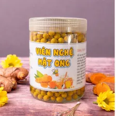 Viên Tinh Bột Nghệ Mật Ong Nguyên Chất (Hũ 500g) Đẹp Da Chống Lão Hoá Làm Sáng Da, Hỗ Trợ Tiêu Hóa Tốt