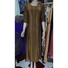 Đầm MAXI trung niên dự tiệc sang trọng vải nhũ ánh kim cao cấp tặng mẹ co giãn tốt bigsize dưới 80kg mặc đẹp Giá 420k