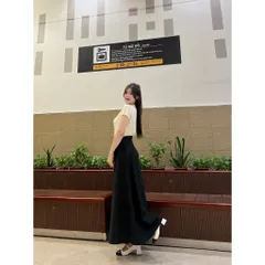 Chân váy dài dáng công sở nữ suông chữ A hàn quốc đi tiệc có túi dài midi 90cm 96cm tới mắt cá chân Size SMLXL mặc đẹp