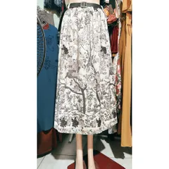 CHÂN VÁY MIDI HOẠ TIẾT siêu đẹp Hàng có sẵn giao ngay Giá 290k, kèm thắt lưng Eo bo chun co giãn dễ mặc Size SMLXL
