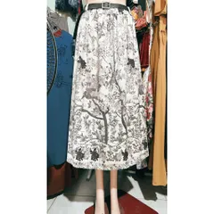 CHÂN VÁY MIDI HOẠ TIẾT siêu đẹp Hàng có sẵn giao ngay Giá 290k, kèm thắt lưng Eo bo chun co giãn dễ mặc Size SMLXL