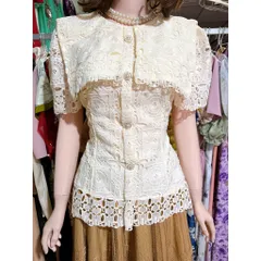 Áo ren  vai thủy thủ vải cao cấp - kiểu dáng peplum, ôm đáp vai Hàng có sẵn giao ngay