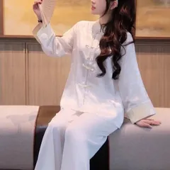 pháp phục nữ lụa gấm trúc tay phối thiết kế nơ sang trọng nữ tính phù hợp đi chơi đi lễ chùa Hàng cao cấp Áo màu trắng