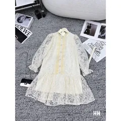 Váy thiết kế trắng sang chảnh,đầm công chúa xinh đẹp  Giá 290k Hàng có săn giao ngay Màu kem