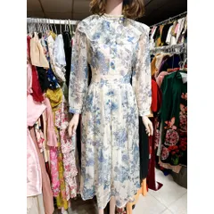 Đầm họa tiết xanh cổ bèo đi làm đi chơi , du lịch siêu đẹp, hàng thiết kế cao cấp Giá 290k Hàng có sẵn giao ngay