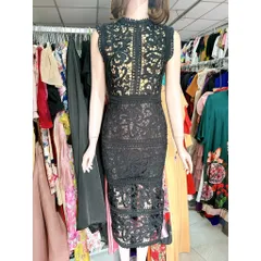 ĐẦM REN NỔI 2 LỚP CAO CẤP kèm ảnh thật Hàng có sẵn giao ngay S Size S, eo dưới 70 cm Giá 350k Đúp lót 2 lớp Màu đen