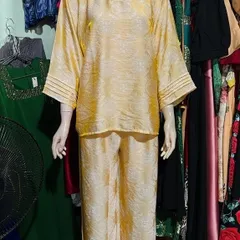 set áo và quần Pháp phục, áo bà ba cách tân tơ ánh xá sang trọng mẫu mới cao cấp Size SMLXL, dưới 70kg mặc đẹp