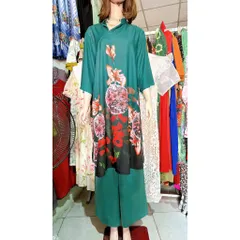 Áo dài cách tân hoạ tiết hoa tặng bà, tặng mẹ kèm quần Hàng có sẵn giao ngay Giá 390k/ cả set gồm áo dài và quần