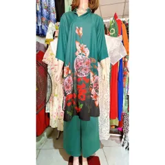 Áo dài cách tân hoạ tiết hoa tặng bà, tặng mẹ kèm quần Hàng có sẵn giao ngay Giá 390k/ cả set gồm áo dài và quần