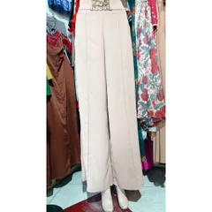 Quần Ống Rộng sang trọng Giá 290k Hàng cao cấp Màu nude Size SML mặc đẹp Phía trước đai, phía sau bo chun co giãn dễ mặc