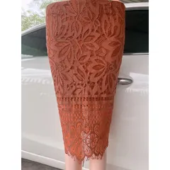 Chân váy ren siêu đẹp Chất liệu ren Màu nâu cam Giá 190k Hàng có sẵn giao ngay