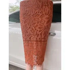 Chân váy ren siêu đẹp Chất liệu ren Màu nâu cam Giá 190k Hàng có sẵn giao ngay