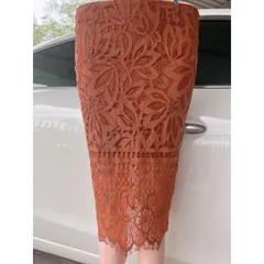Chân váy ren siêu đẹp Chất liệu ren Màu nâu cam Giá 190k Hàng có sẵn giao ngay